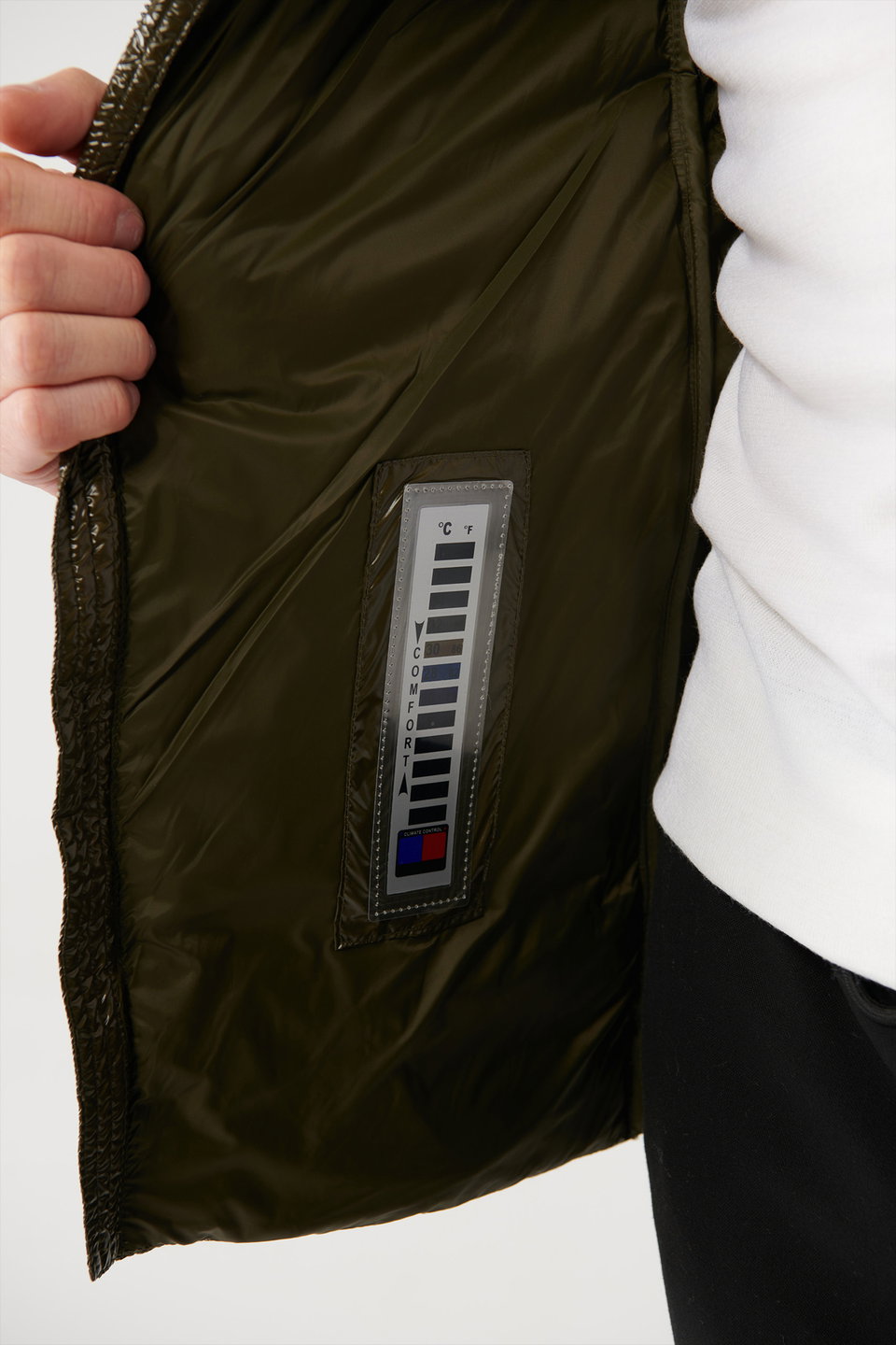 Men's goose down water repellent windproof fabric stand collar puffer comfort fit jacket b006015
