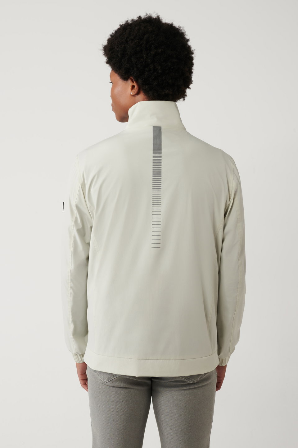 Men's neckline reflector printed flexible water repellent bi-stretch slim comfort fit jacket a41y6023