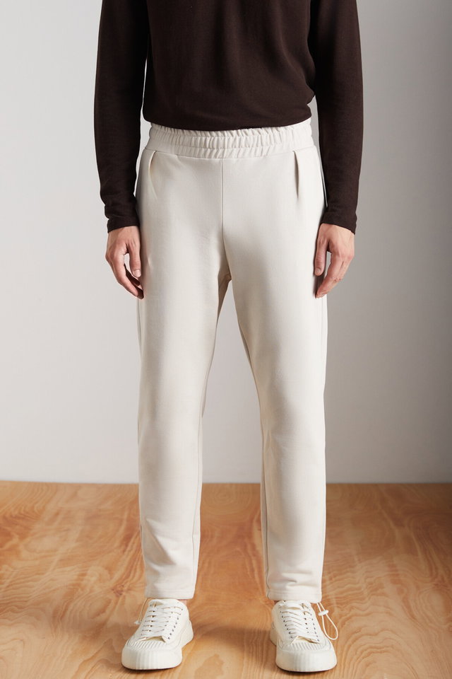 Beige - MILOVAN Men's 100% Cotton Beige Sweatpants