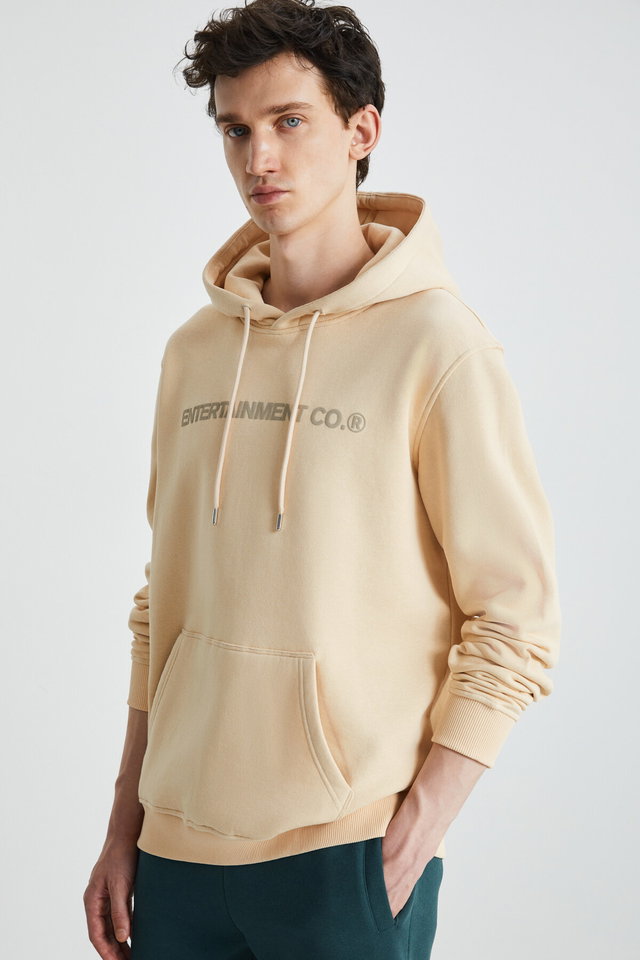 Vanilla - YACINE Men's 3 Thread Cord Hooded Anthracite Sweatshirt