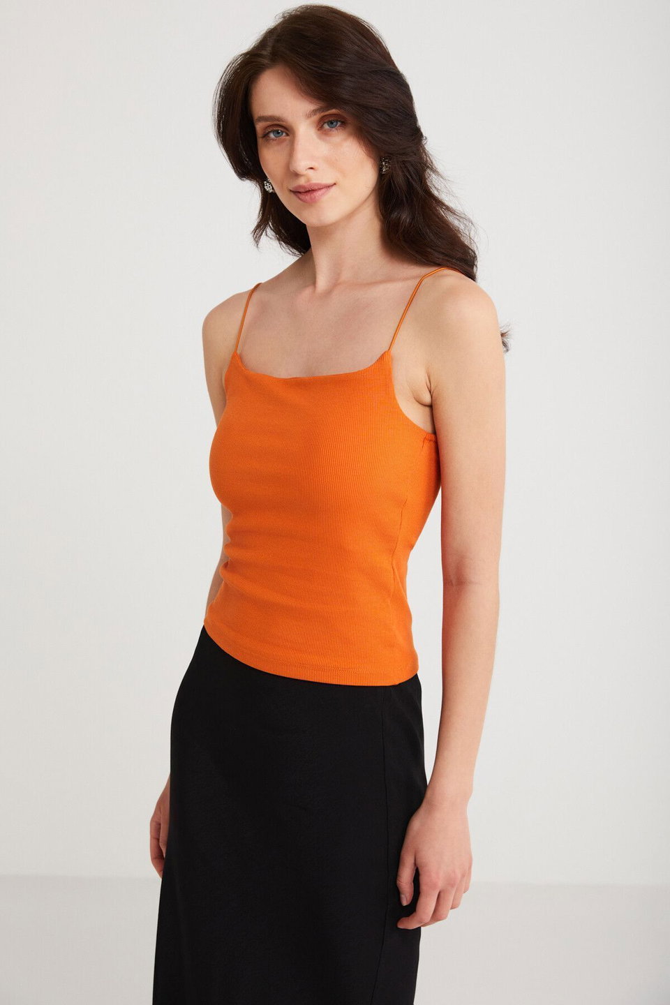 Ayane Women's Cotton Slim Fit Thin Strap Square Neck Basic Undershirt