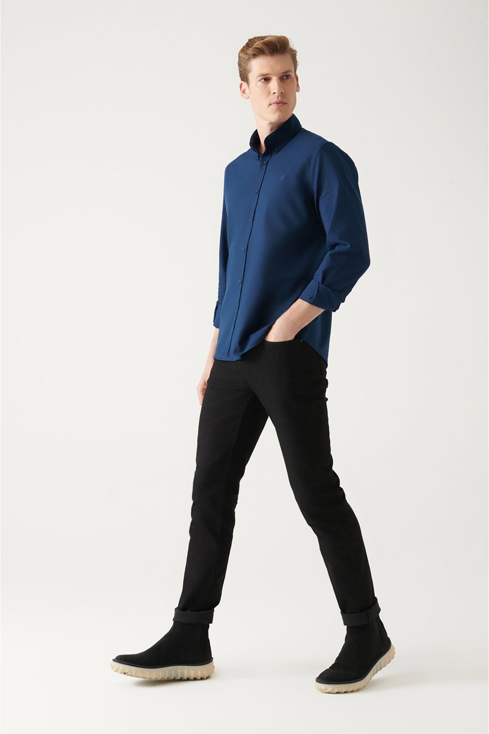 Men's Distressed Washed Stretch Berlin Slim Fit Jean Pants B003502