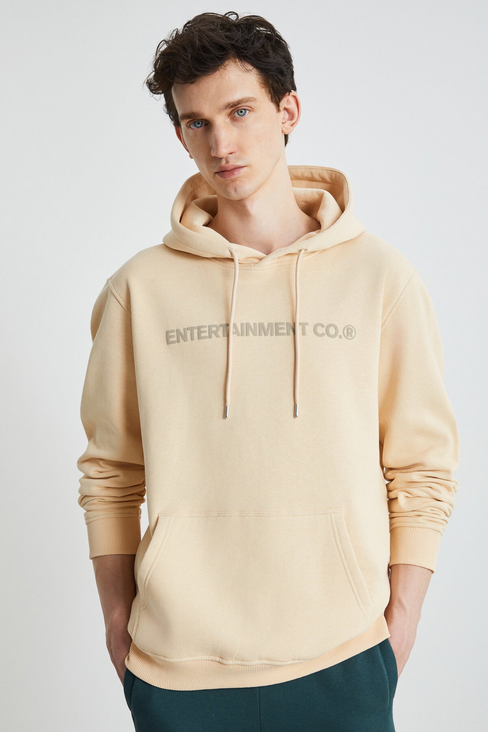 YACINE Men's 3 Thread Cord Hooded Sweatshirt
