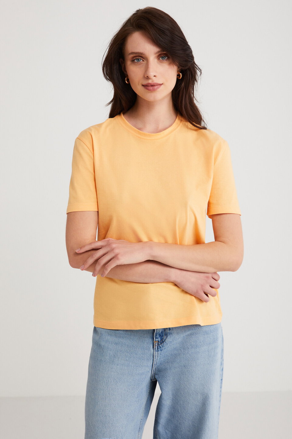 Modest Martına Women's 100% Organic Cotton Regular Fit Regular Fit Crew Neck Basic T-Shirt
