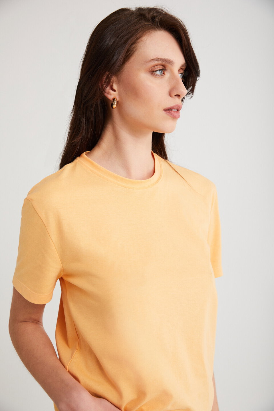 Modest Martına Women's 100% Organic Cotton Regular Fit Regular Fit Crew Neck Basic T-Shirt