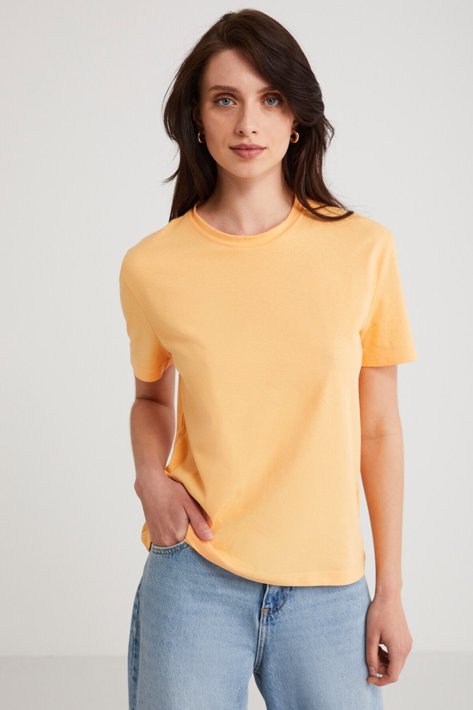 Modest Martına Women's 100% Organic Cotton Regular Fit Regular Fit Crew Neck Basic T-Shirt