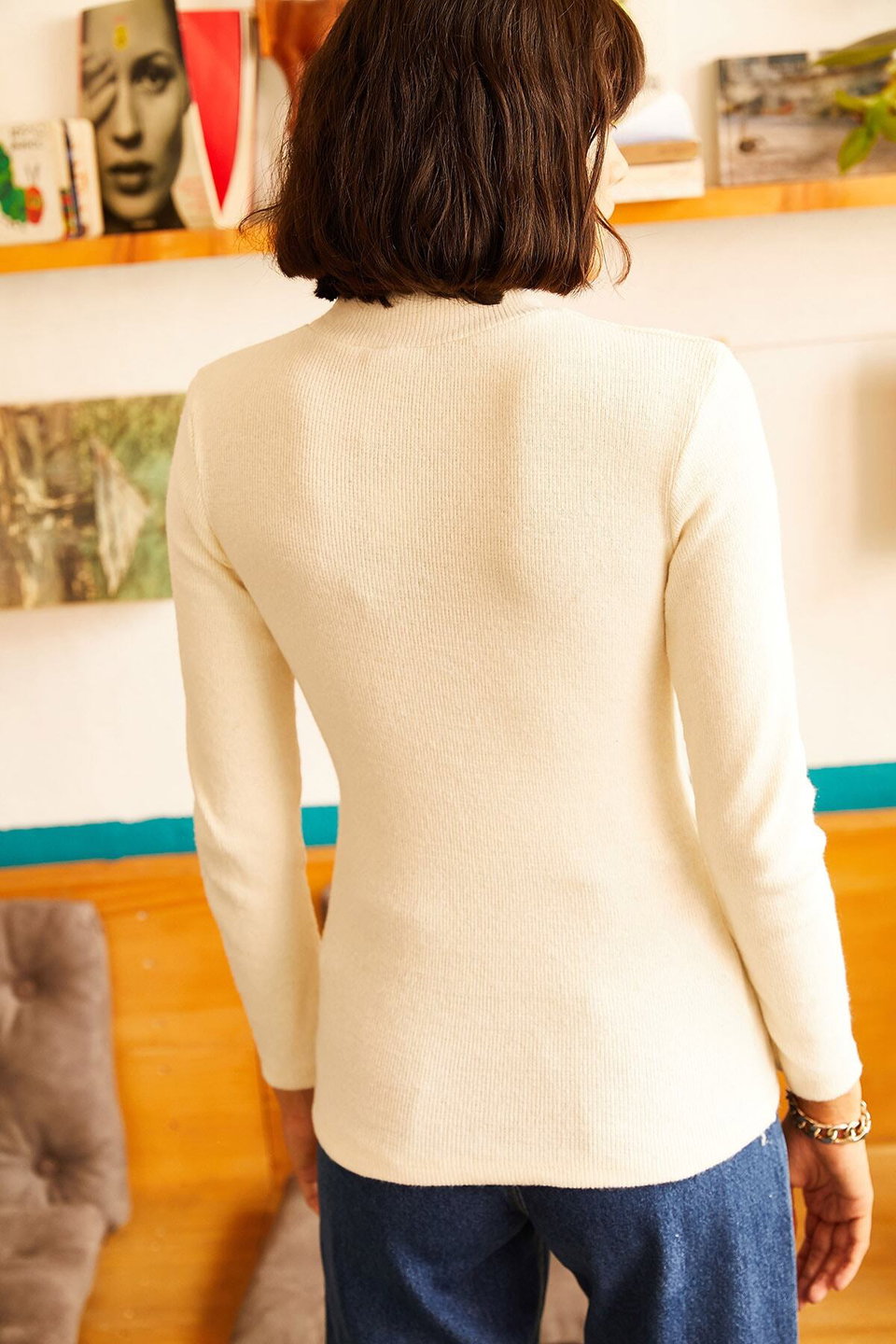 Women's Half Turtleneck Raised Camisole Blouse BLZ-19000599