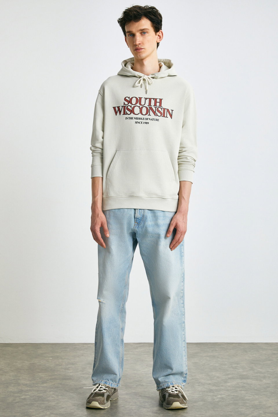 Garen Men's Soft Fleece Inside Printed Sweatshirt with Regular Cord