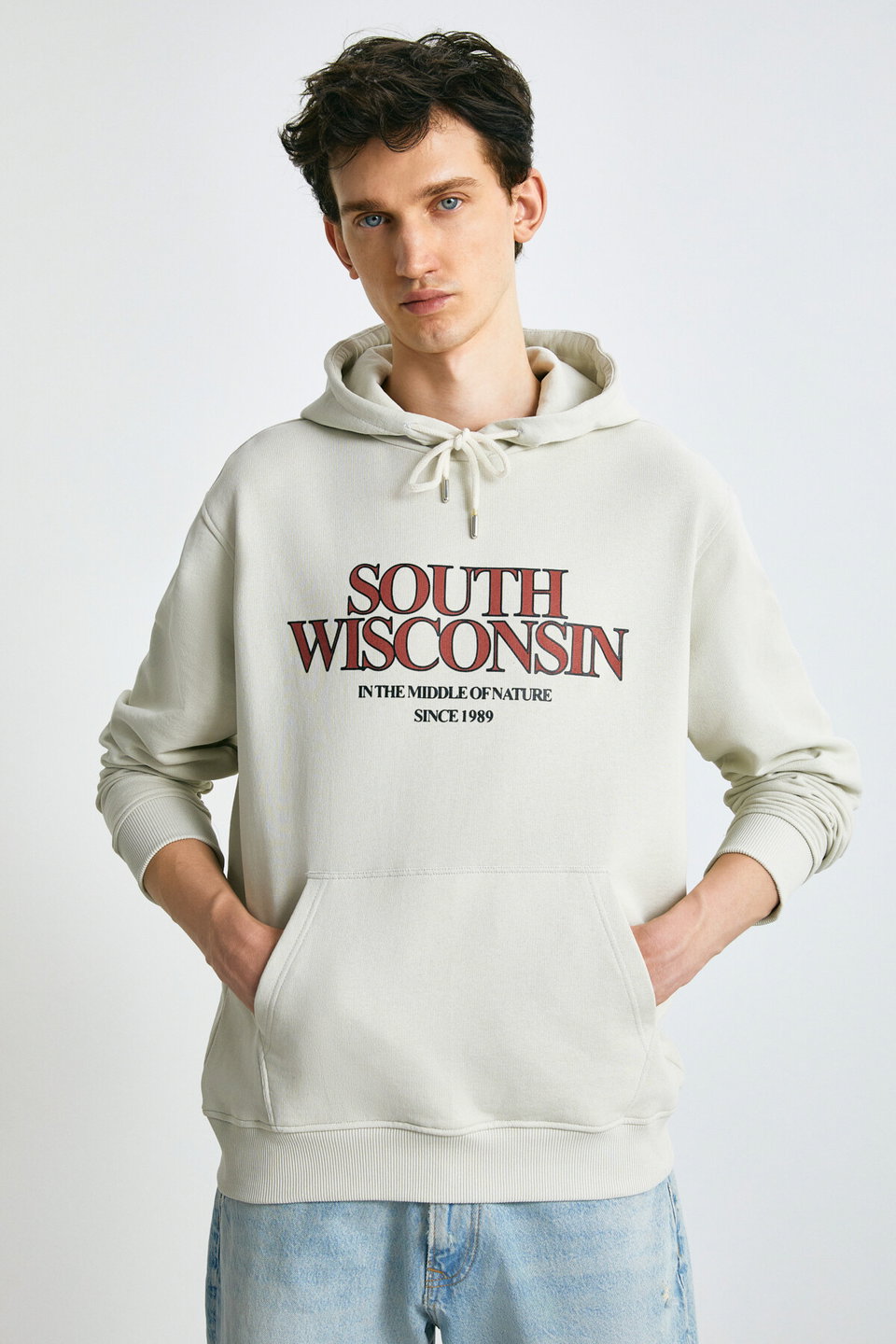 Garen Men's Soft Fleece Inside Printed Sweatshirt with Regular Cord