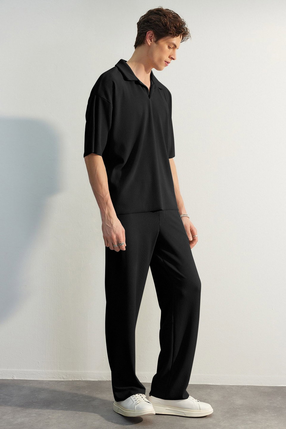 Limited Edition Straight Fit Textured Hidden Drawstring One Piece Sweatpants TMNSS23EA00013