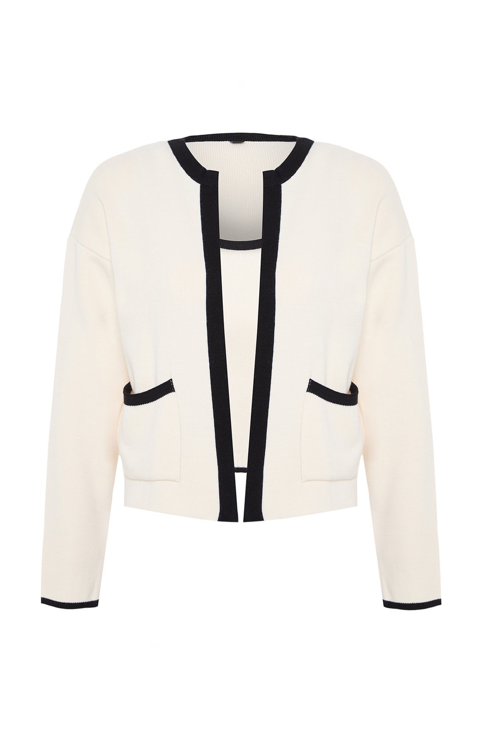 Color Block Knitwear 2-Piece Blouse-Cardigan Set TWOAW25HI00058