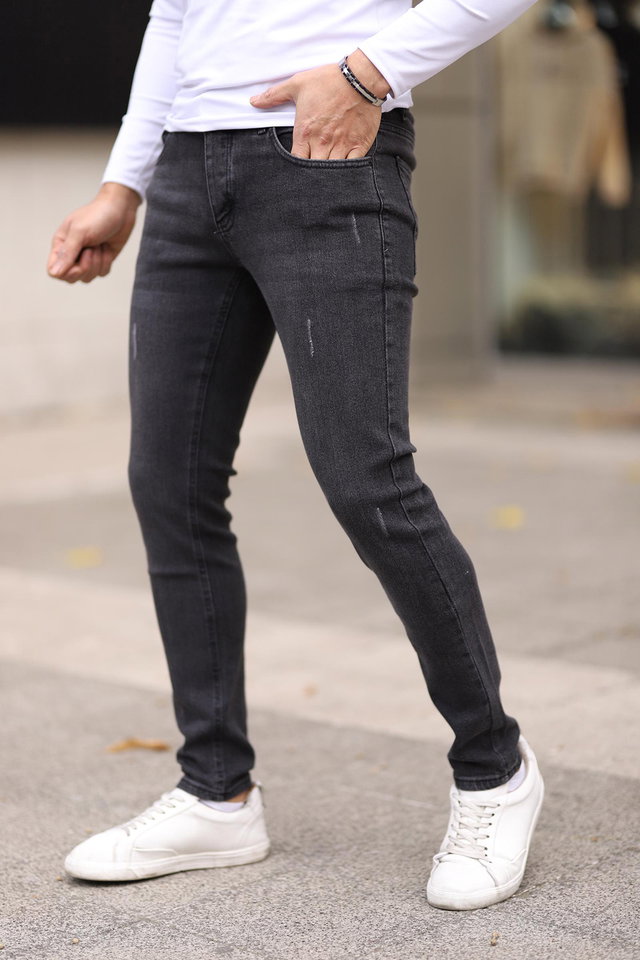 Anthracite - Light Blue Skinny Studded Jeans TMNAW25JE00013