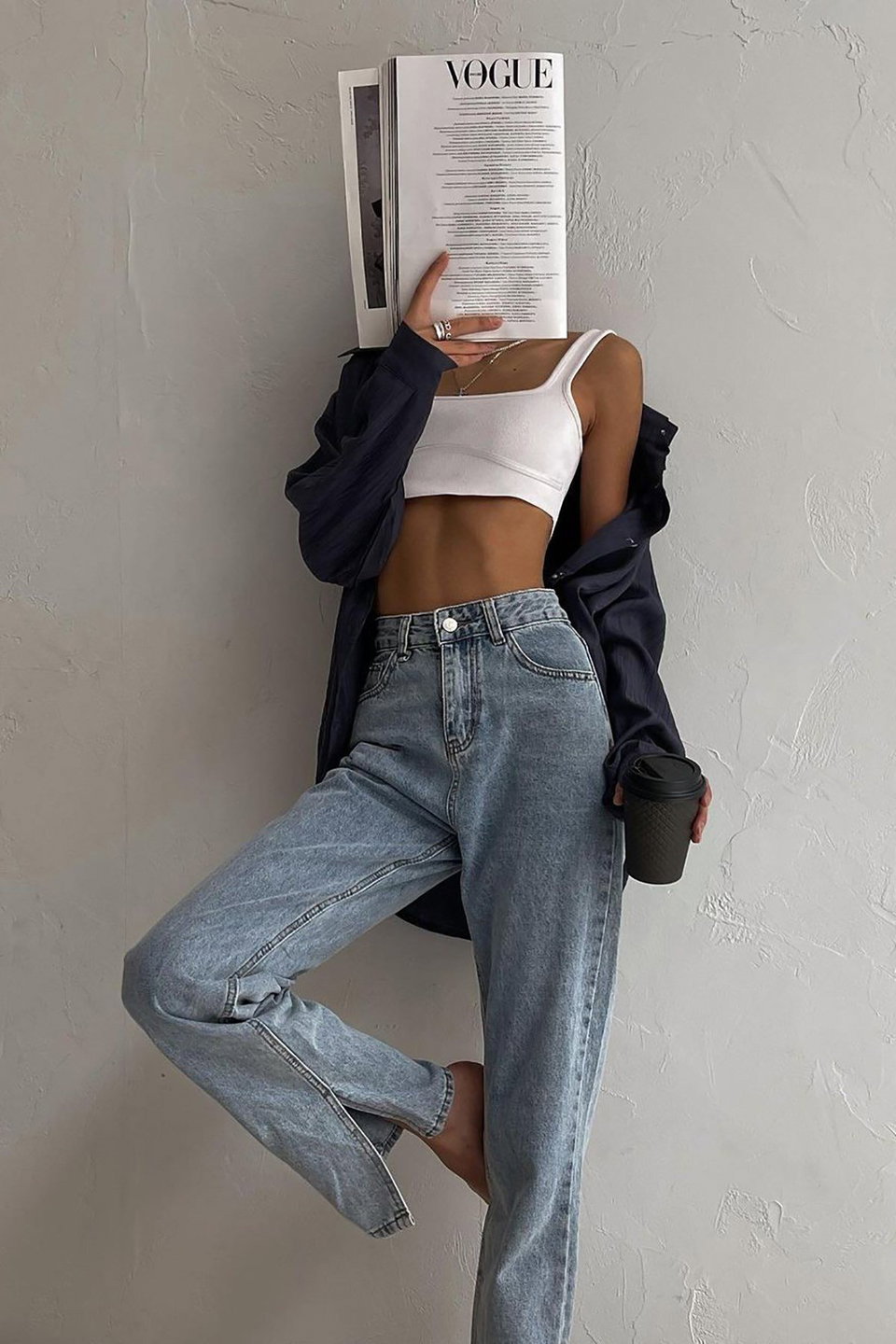 High Waist Women's Jeans with Slits Mg1384