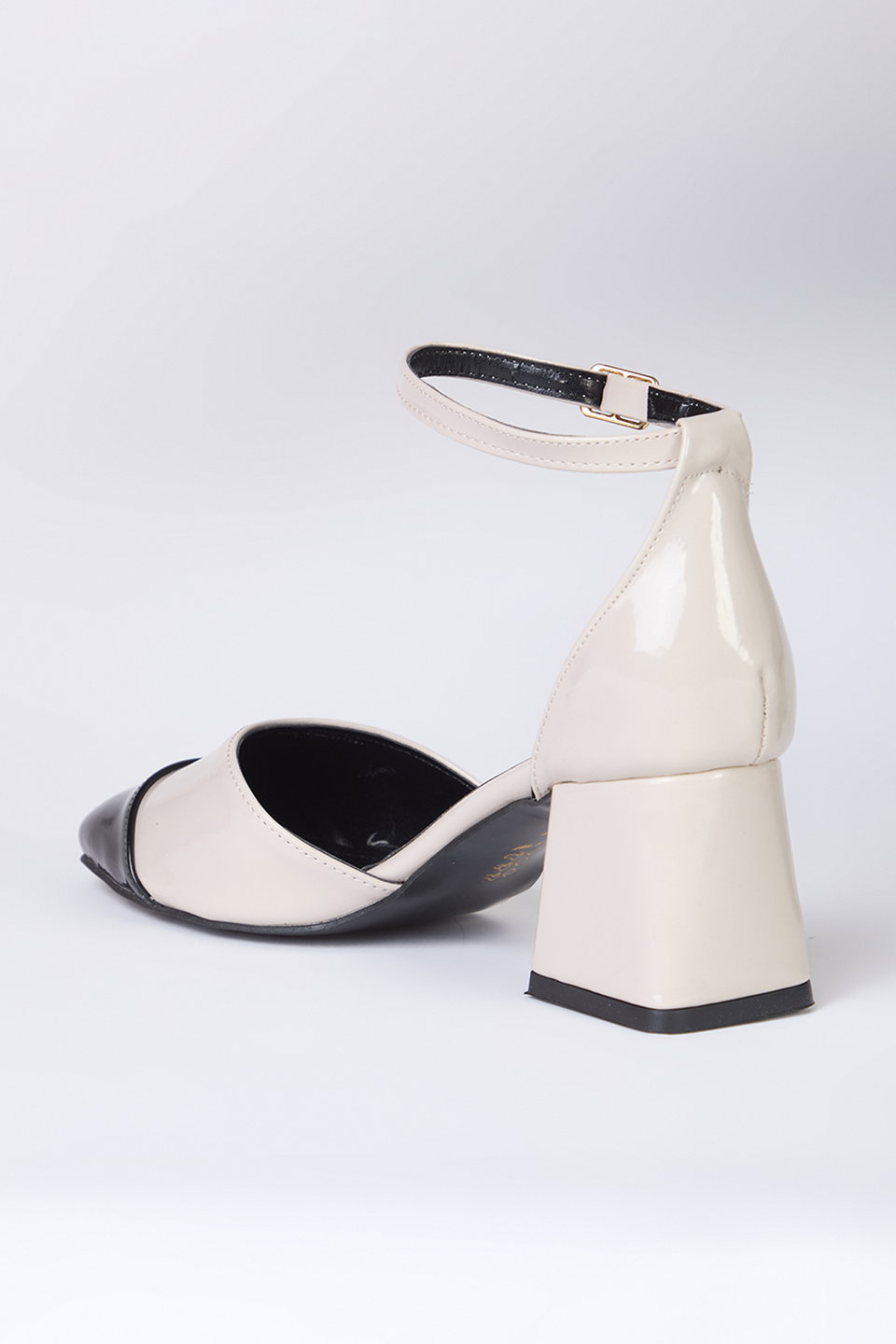Color Block Round Toe Women's Mary Jane Block Heeled Shoes Takss25To00024