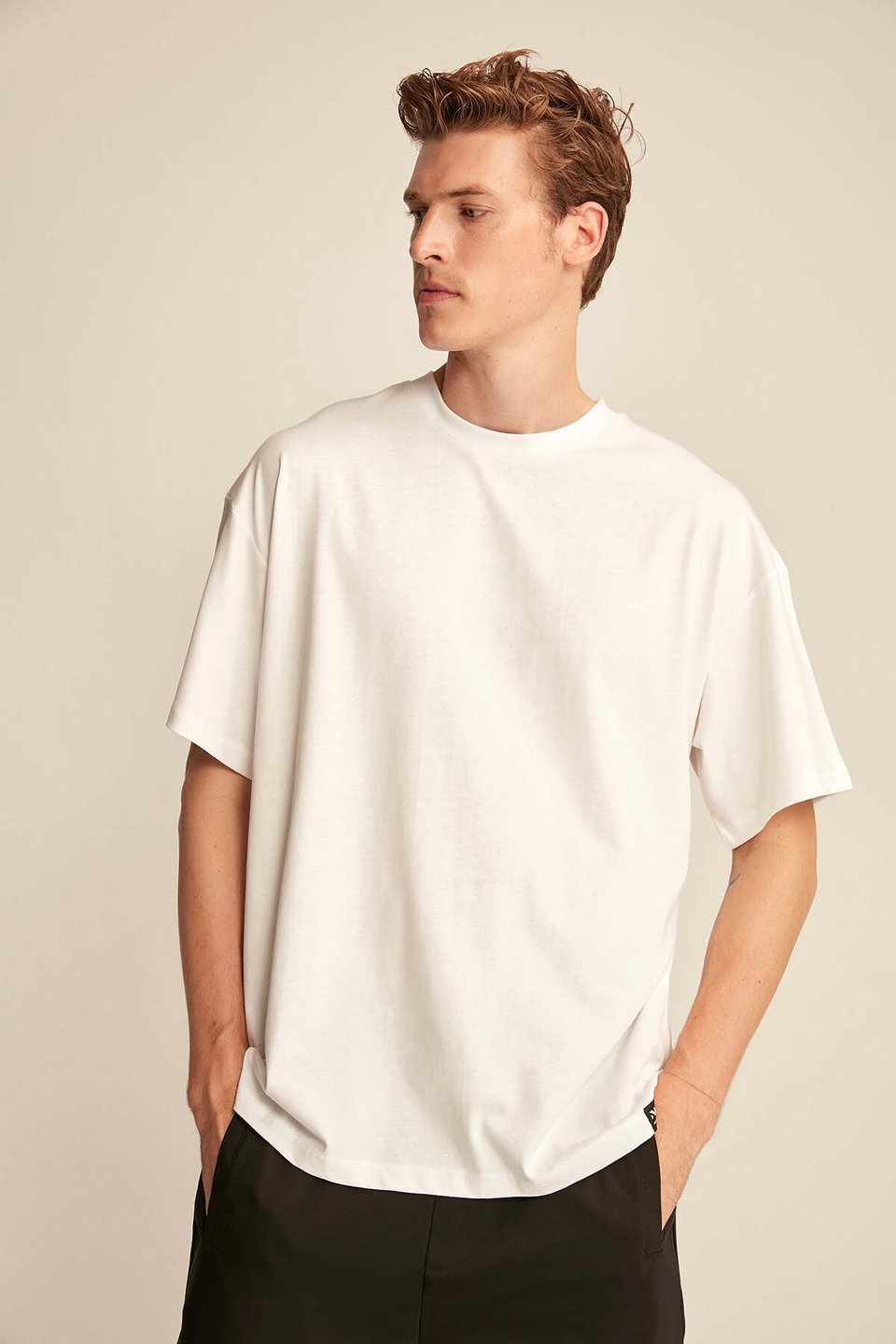 Jett Men's Oversize Fit 100% Organic Cotton Thick Textured Crew Neck T-shirt