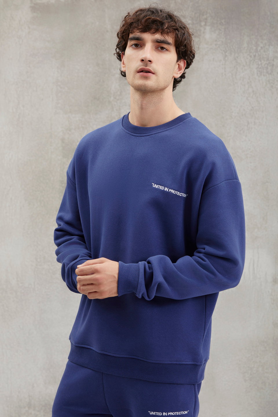 Marshall Men's Cotton Fleece Embroidered Relaxed Melanj Tracksuit Set