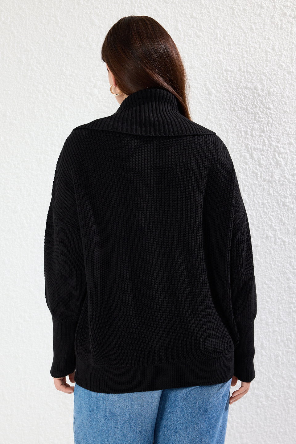 Turn-down Collar Zippered Knitwear Cardigan TBBAW25AV00009