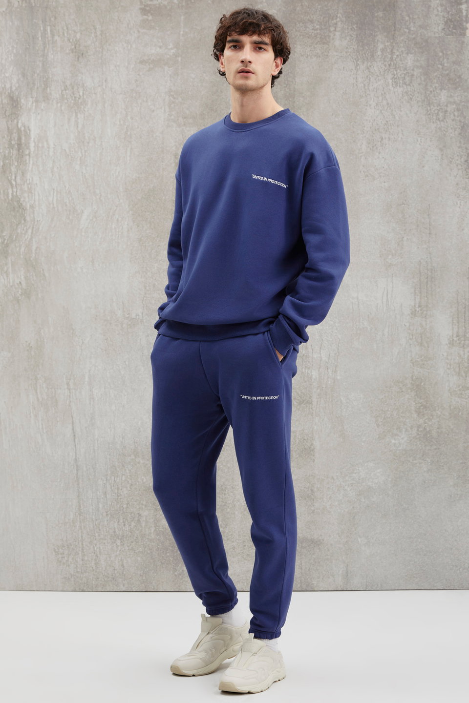 Marshall Men's Cotton Fleece Embroidered Relaxed Melanj Tracksuit Set