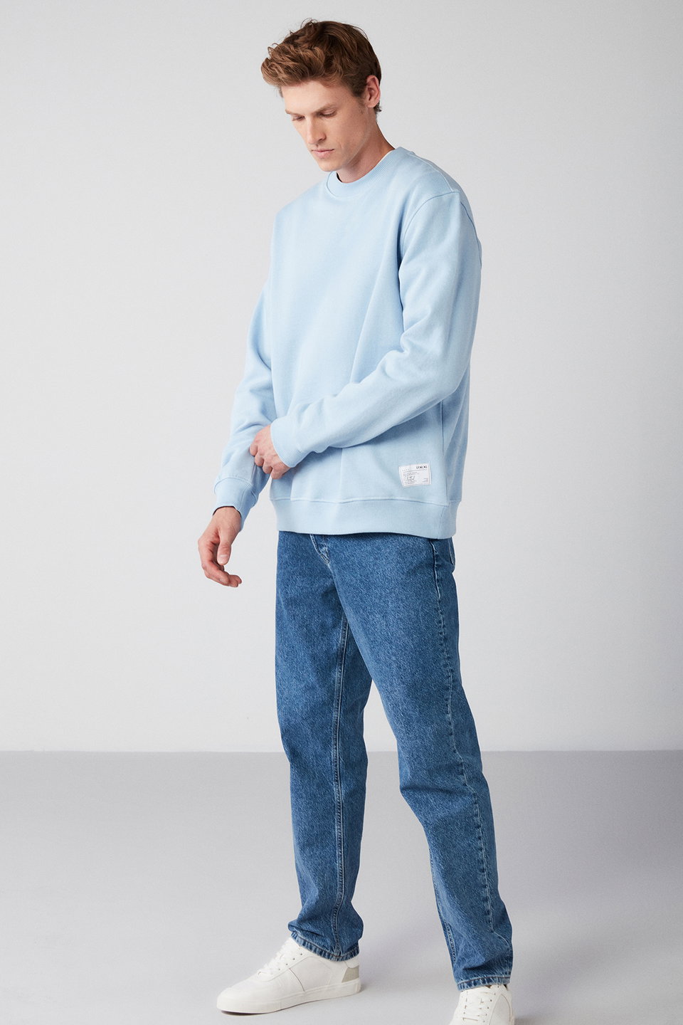 Travis Men's Organic Fabric Soft Regular Fit Round Neck Sweatshirt