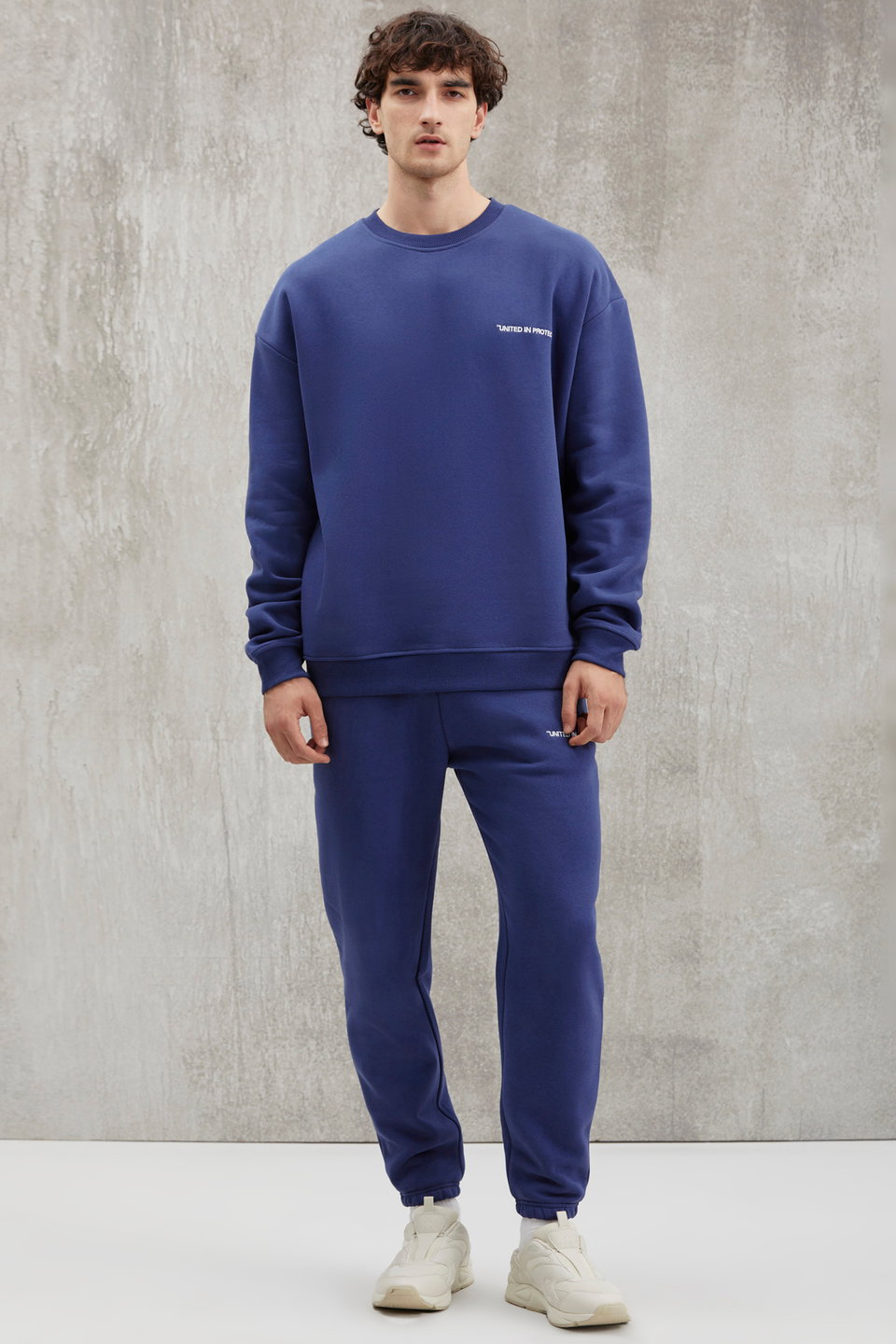 Marshall Men's Cotton Fleece Embroidered Relaxed Melanj Tracksuit Set