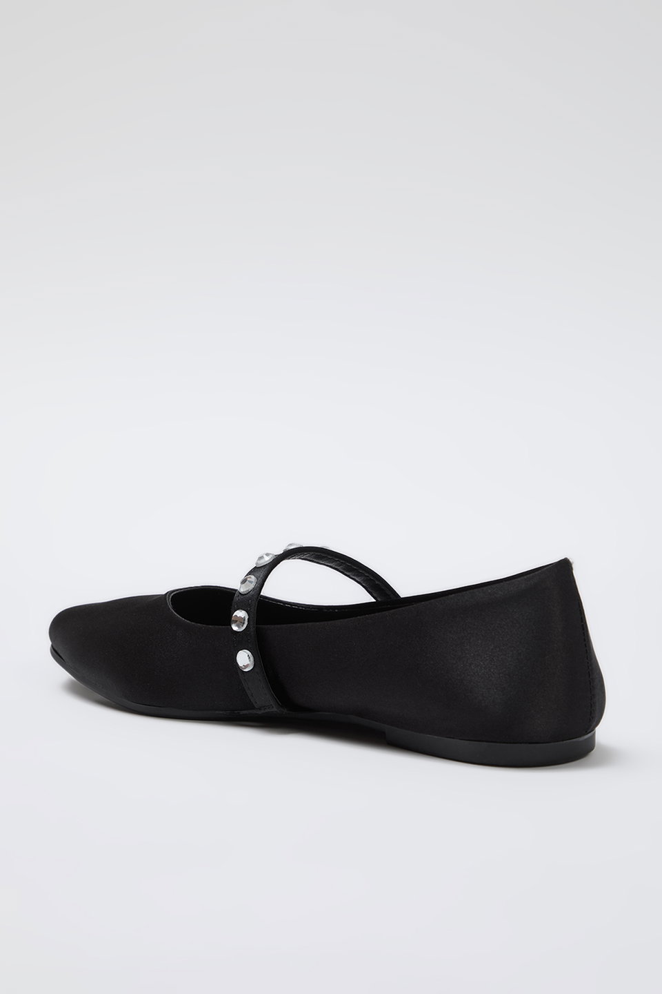 Mary Jane Satin Effect Stoned Women Ballerina Flats TAXSS25BE00013