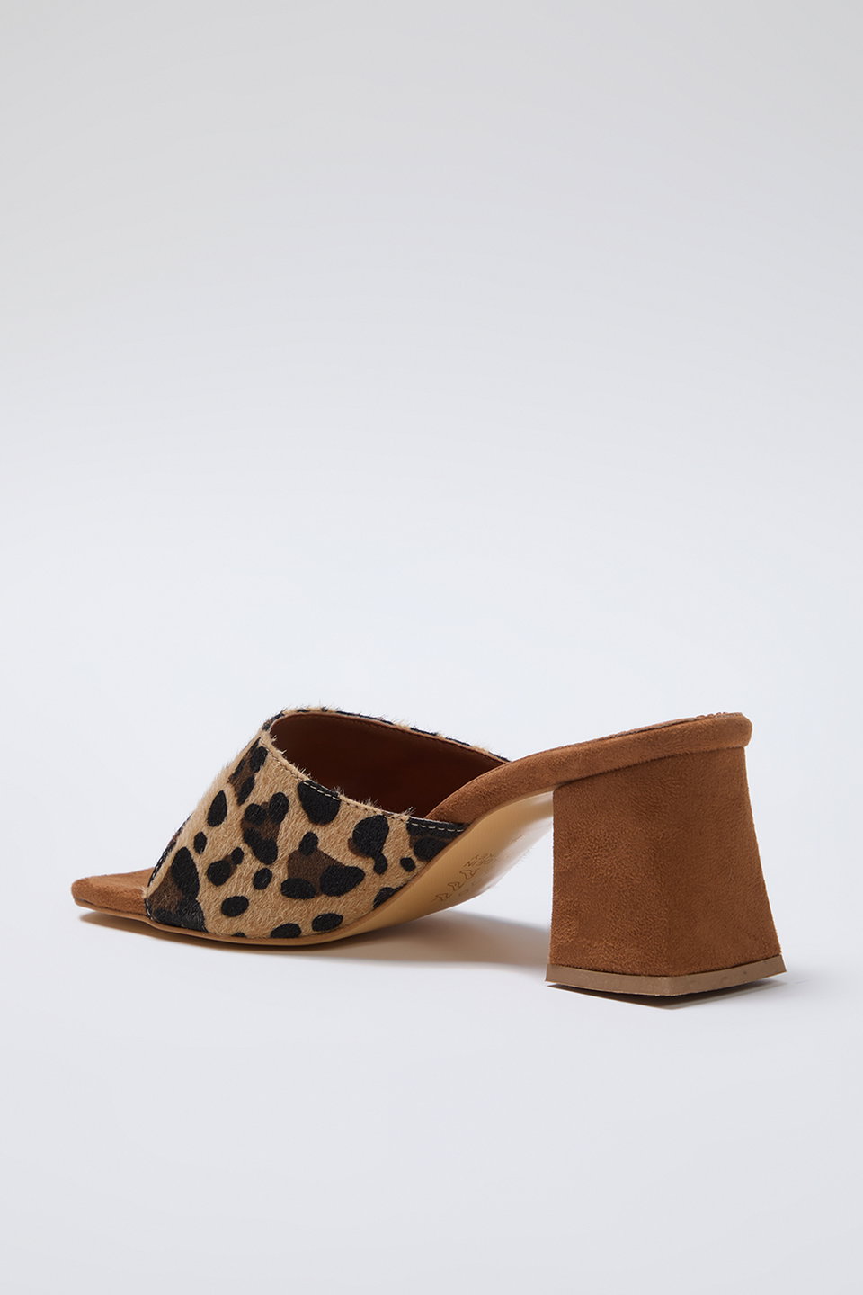 Leopard Print Block Heels Women's Heeled Slippers Takss25To00000