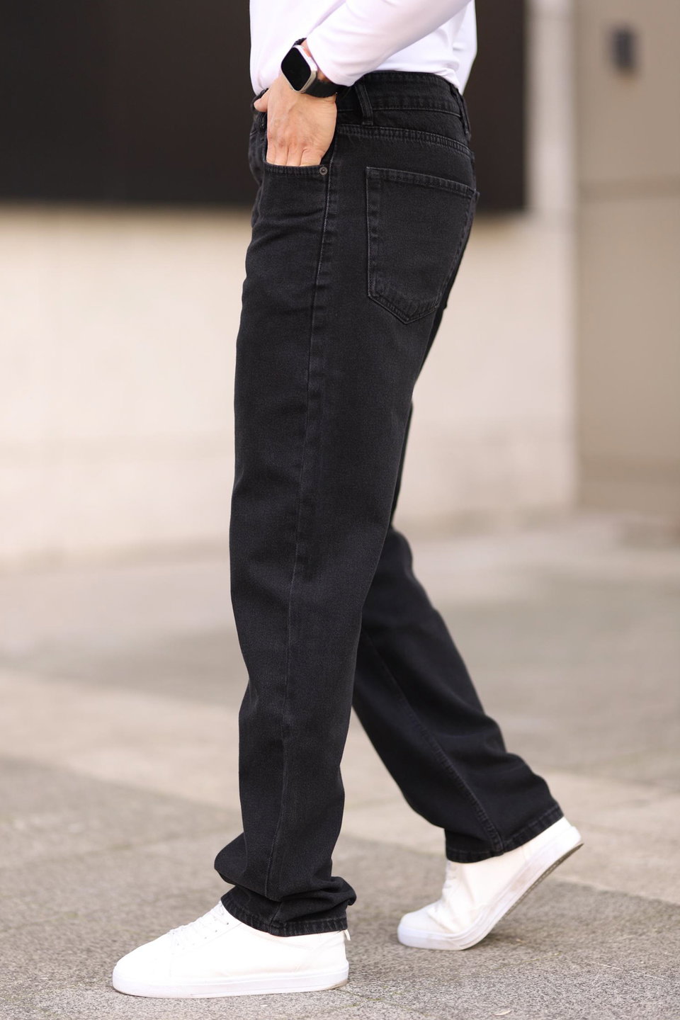 Smoke 100% Cotton Baggy Fit Jeans Loose Jeans TMNAW24JE00027