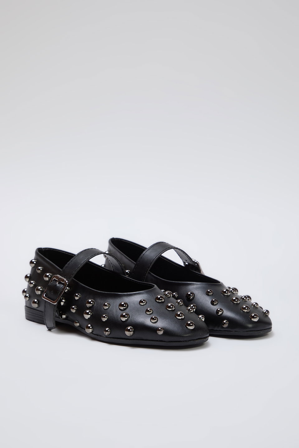 Suede Troc Embroidered Banded Almond Toe Mary Jane Women's Ballerinas TAKSS25BE00006