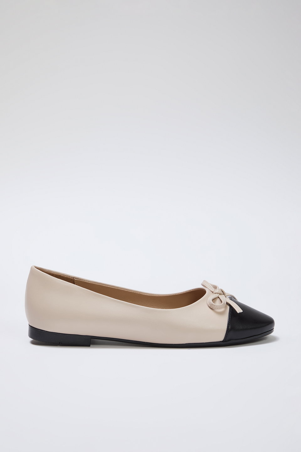 Bow Detail Color Block Almond Toe Women's Ballerina TAXSS25BE00000