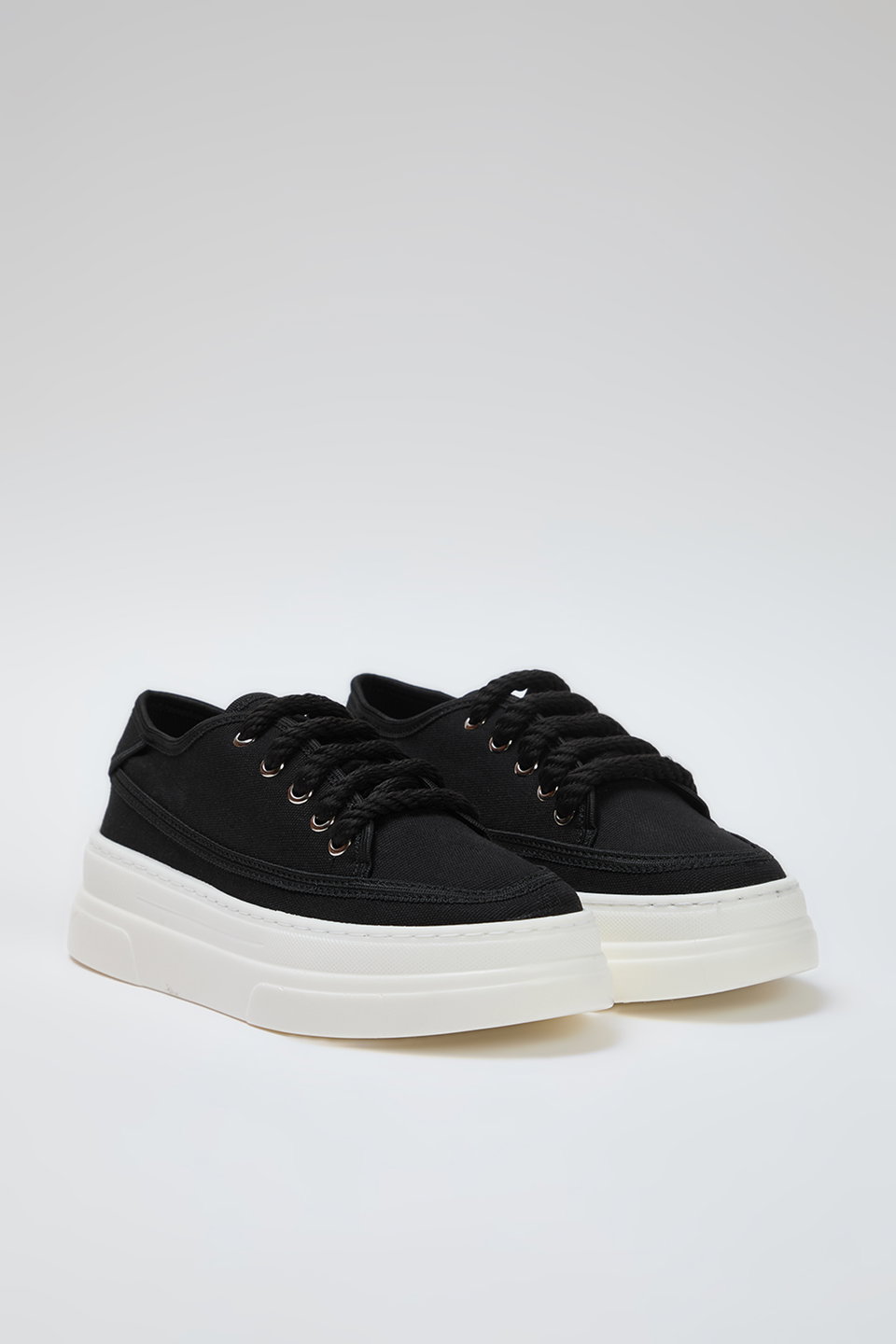 Canvas Lace-Up High Sole Women's Retro Sneakers TAXSS25SN00010