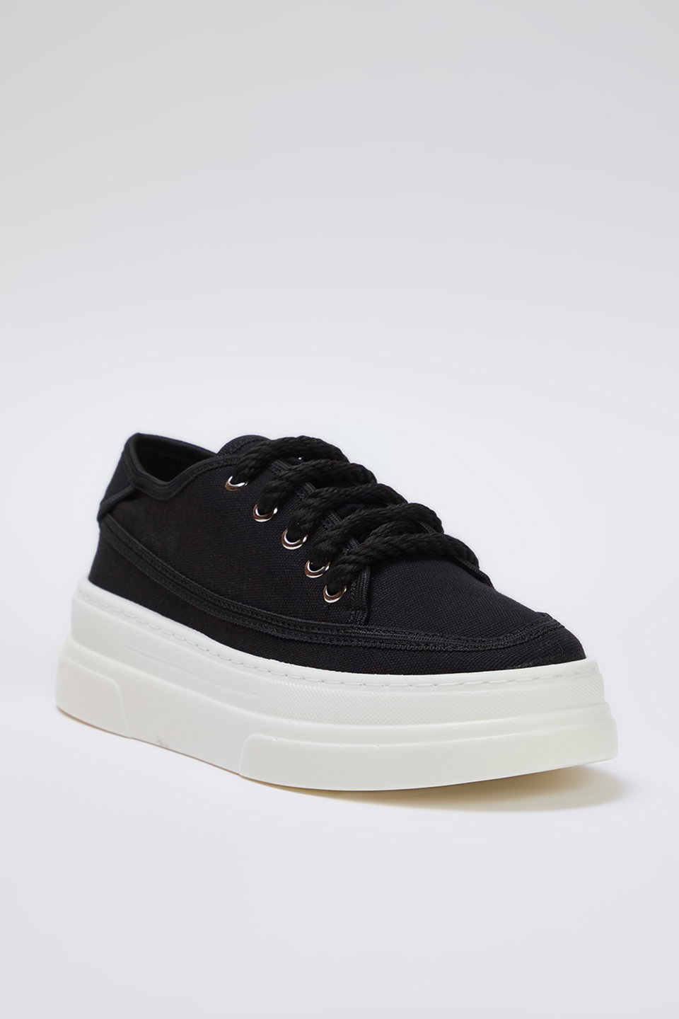 Canvas Lace-Up High Sole Women's Retro Sneakers TAXSS25SN00010