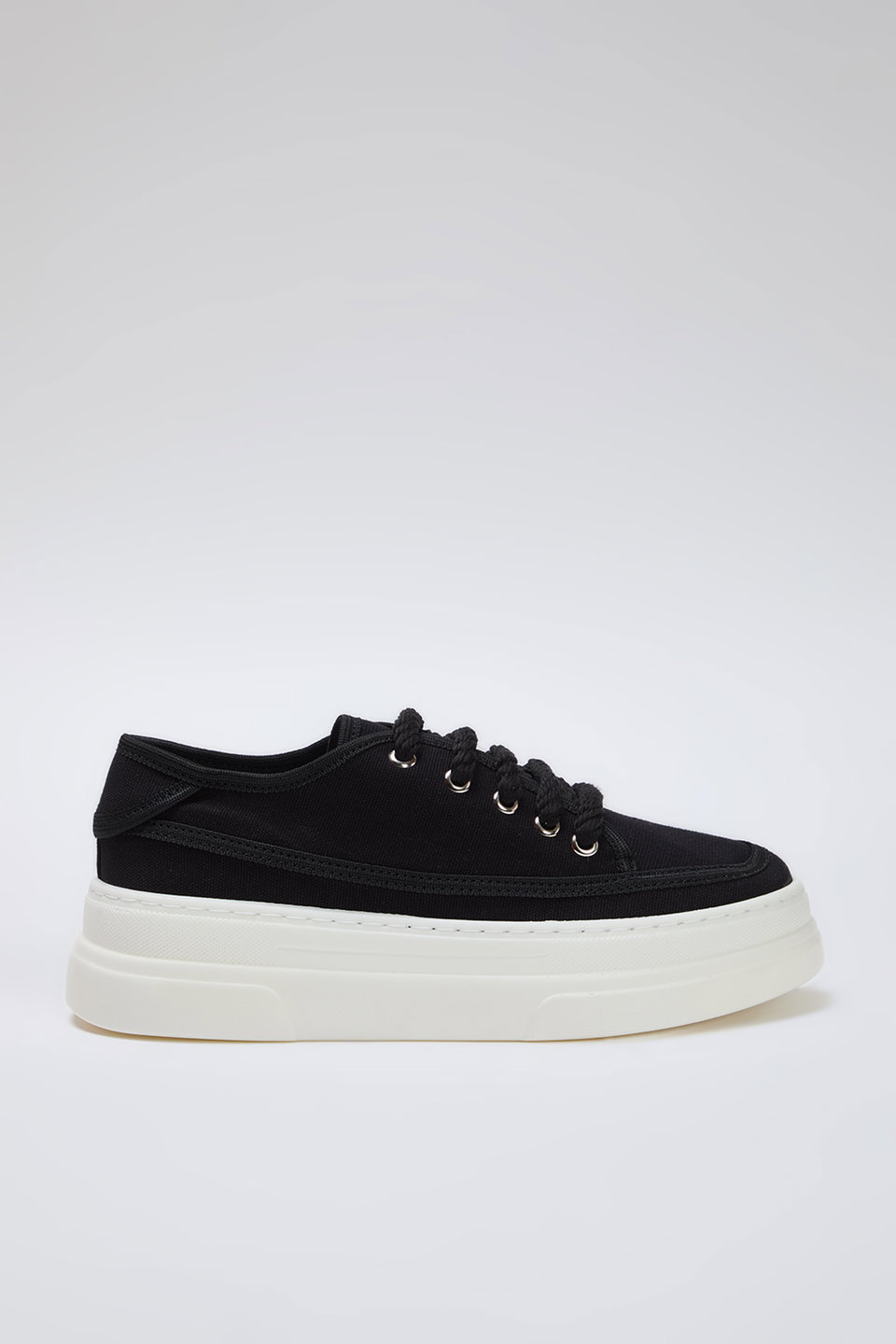 Canvas Lace-Up High Sole Women's Retro Sneakers TAXSS25SN00010