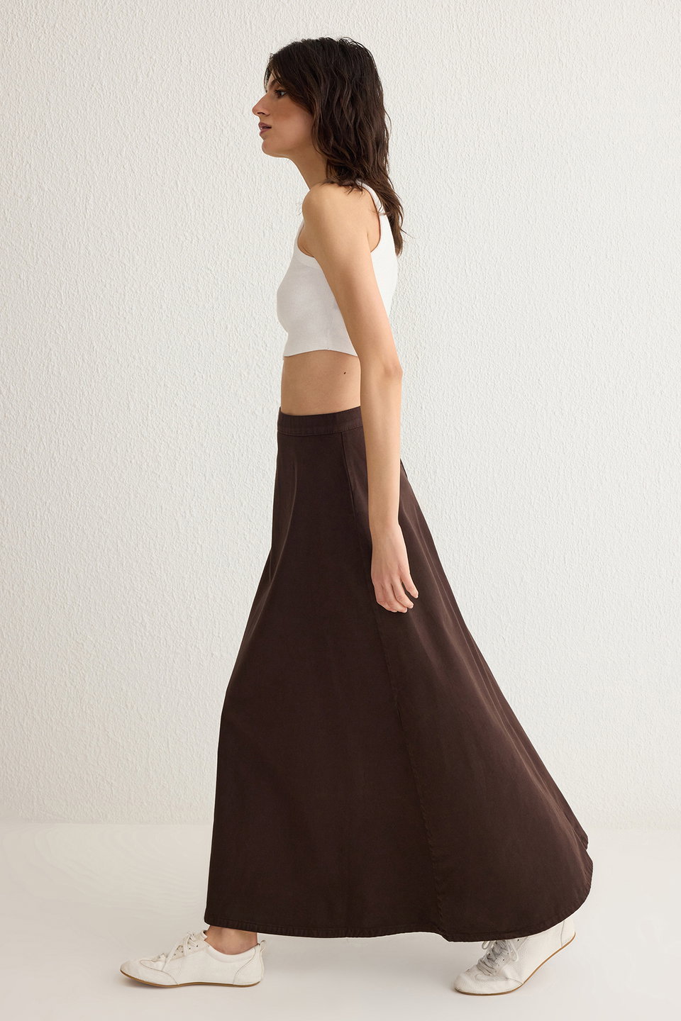 Flounce Maxi Denim Skirt TWOSS25ET00005