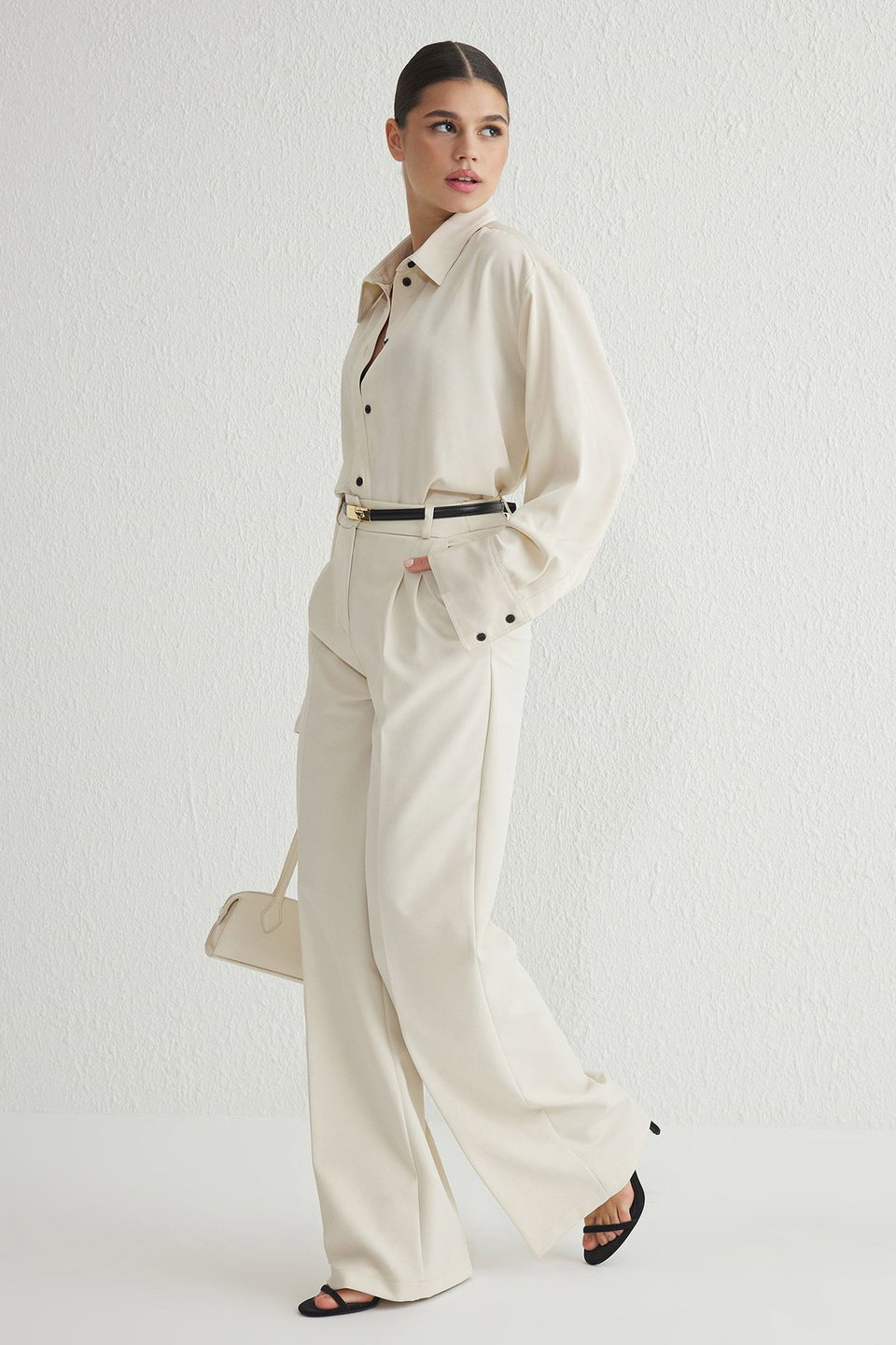 Pleated Wide Leg/Wide Leg Woven Trousers TWOAW25PL00109 Palazzo