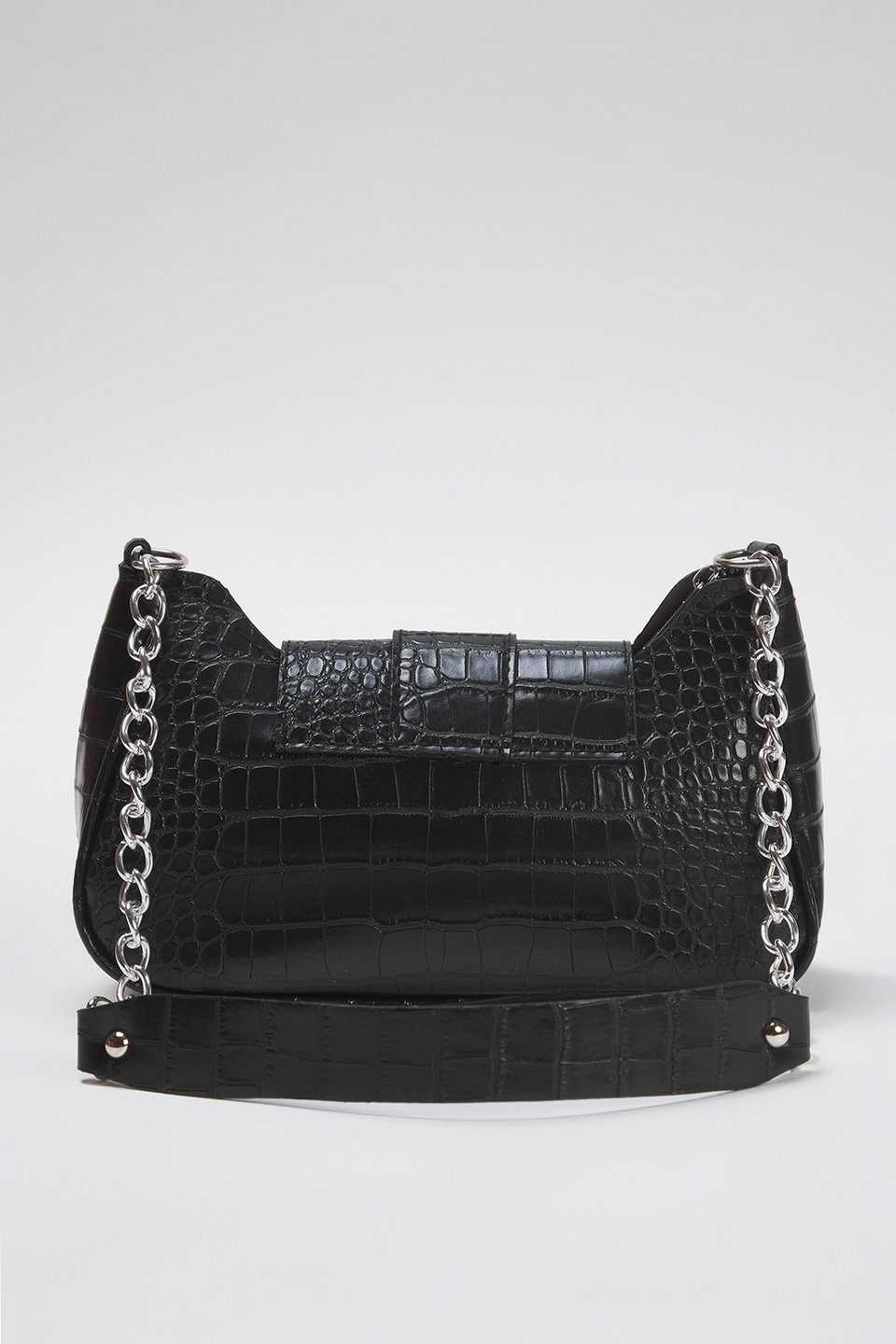 Crocodile Patterned Buckle Women's Shoulder Bag TAXSS25OC00010