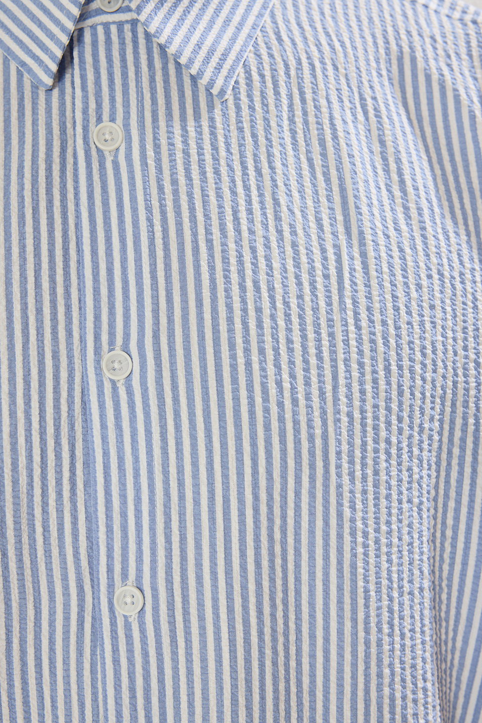 Oversized Striped Seersucker Flexible Comfortable Fabric Knit Shirt TMNSS25GO00024