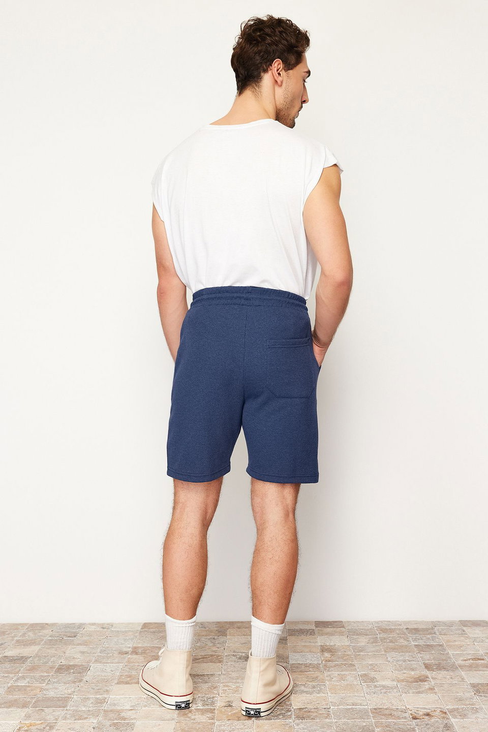 Regular/Normal Cut Basic Textured Plus Size Shorts & Bermudas TMNSS25AP00000