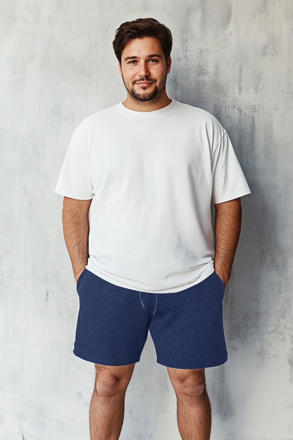 Regular/Normal Cut Basic Textured Plus Size Shorts & Bermudas TMNSS25AP00000