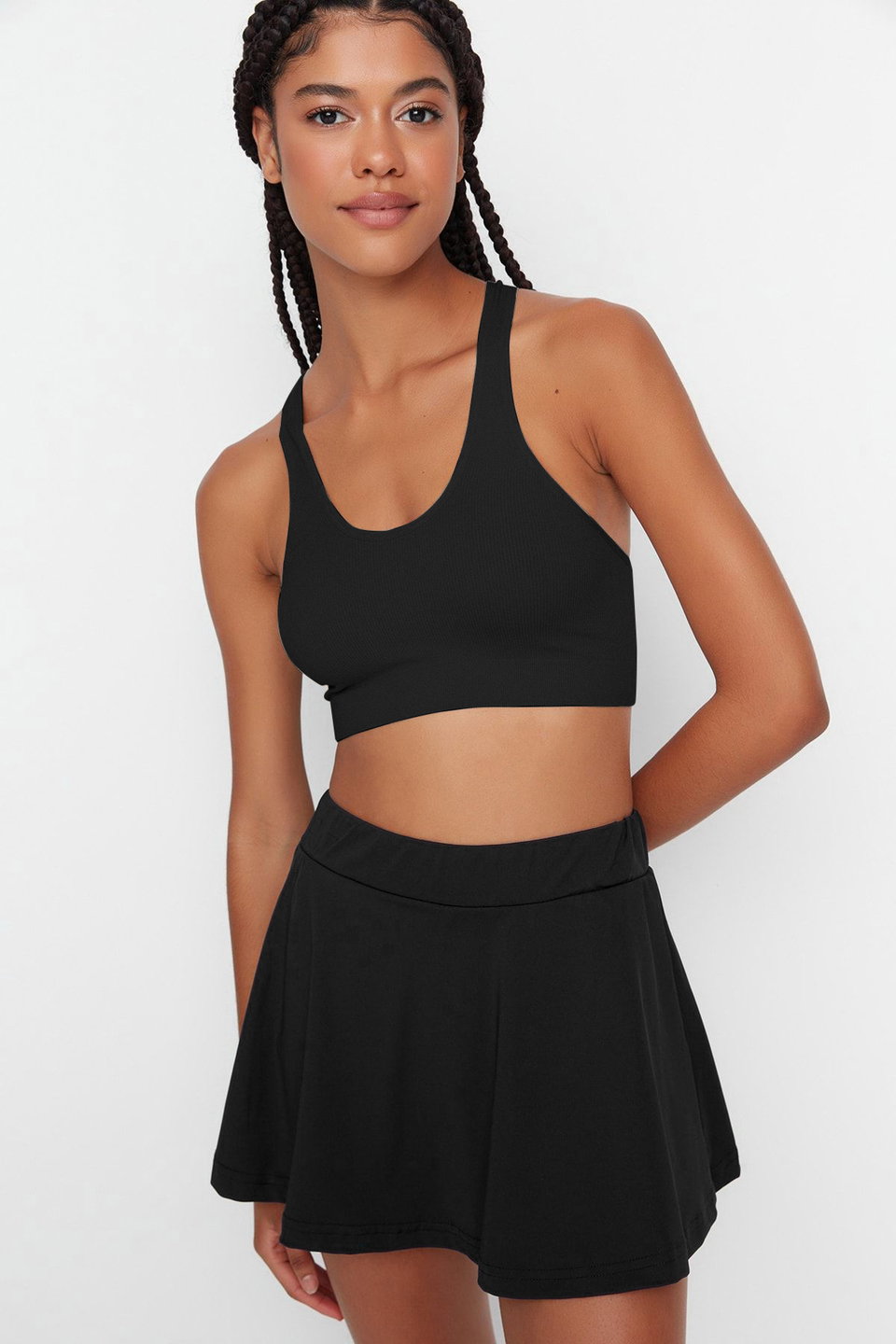 2 Layer Tennis Knitted Sports Shorts Skirt With Shorts TWOSS22SR00067