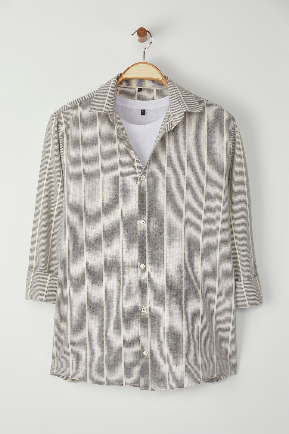Striped Regular Fit Linen Look Shirt TMNSS25GO00037
