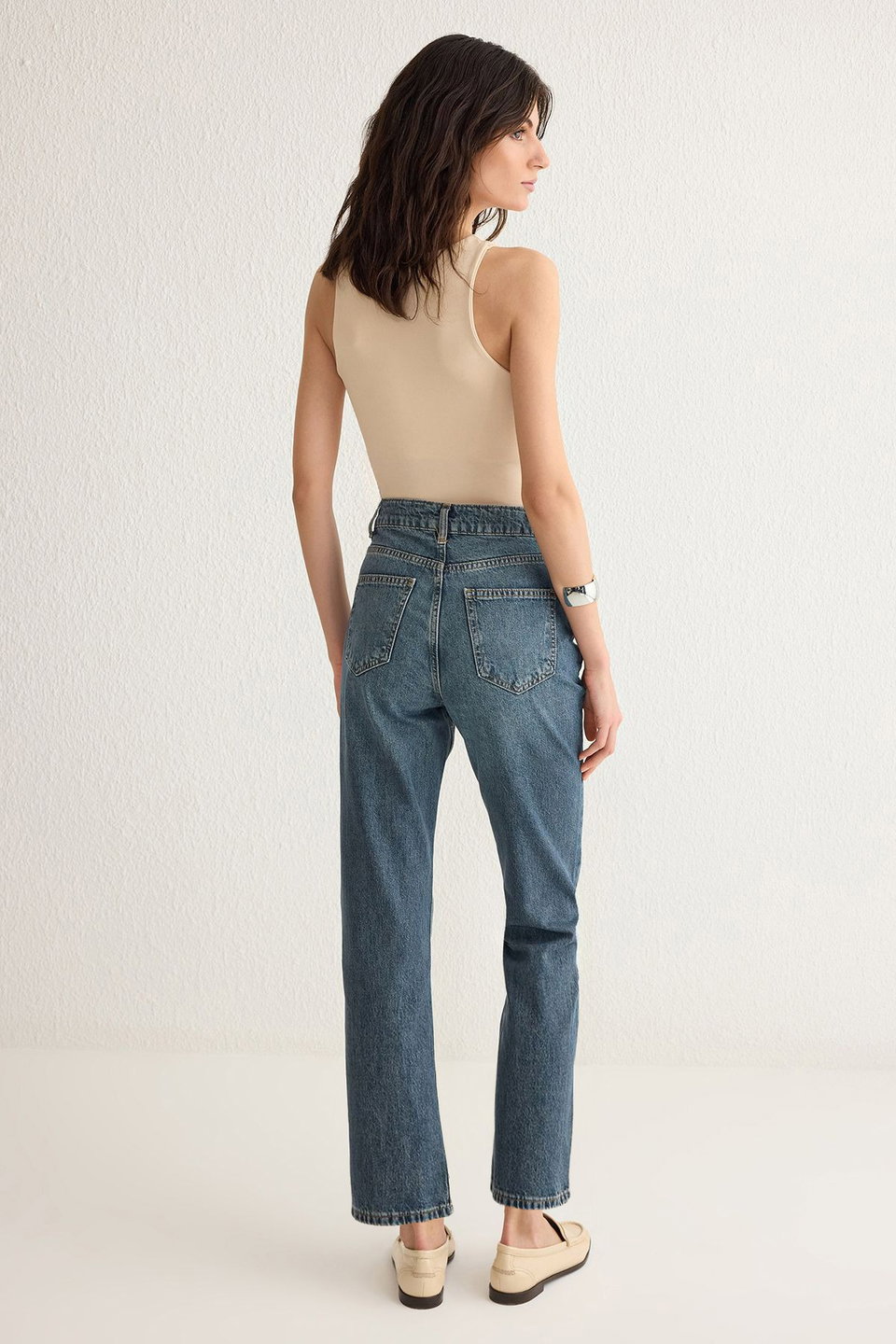 High Waist Straight Cut Straight Jeans Twoss25Je00106