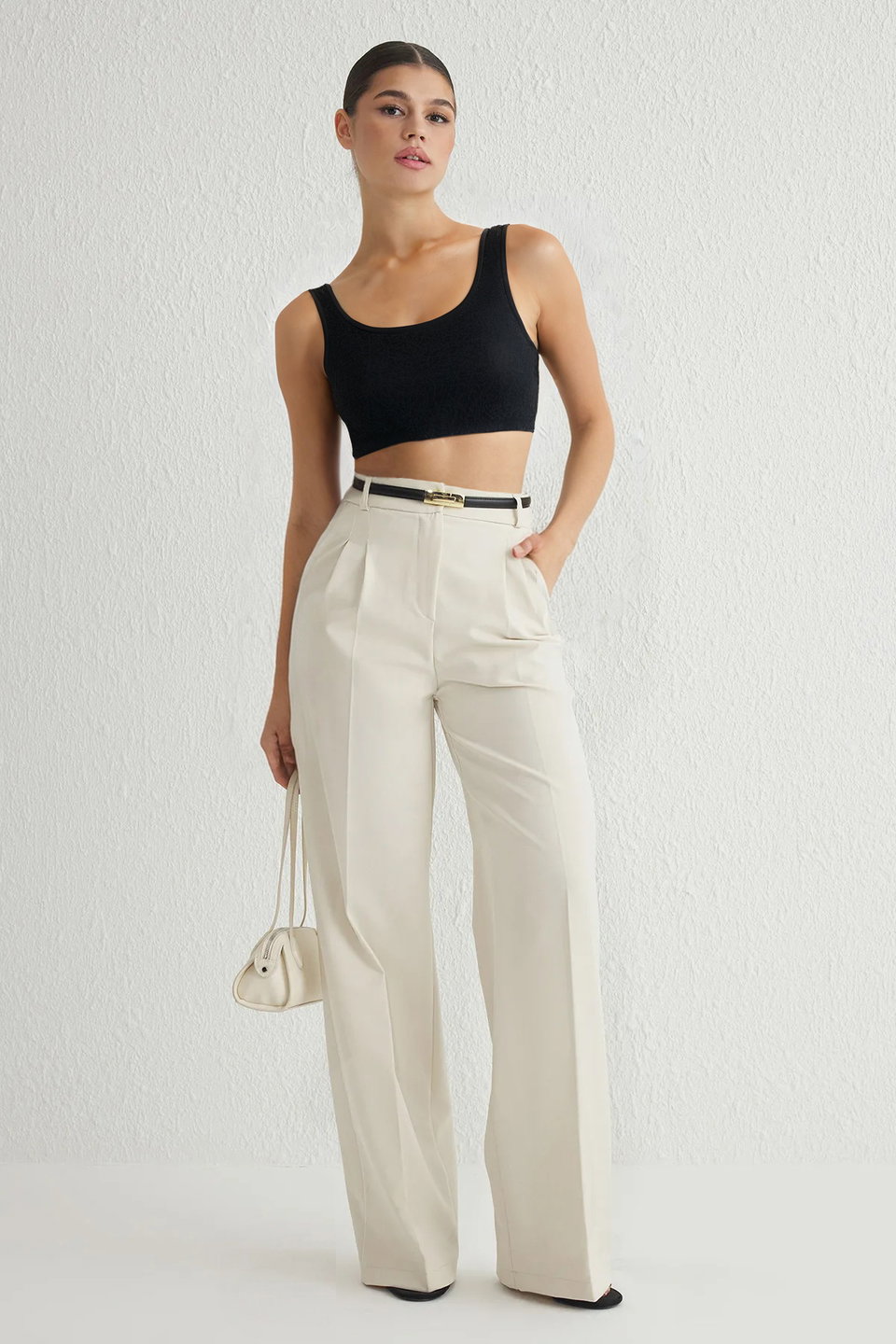 Pleated Wide Leg/Wide Leg Woven Trousers TWOAW25PL00109 Palazzo
