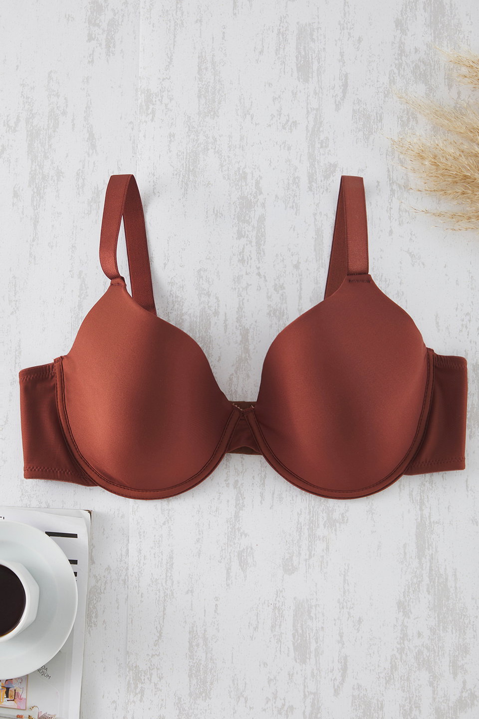 Fixed Cover Adjustable Thick Straps Plus Size Bra TBBSS25CW00005