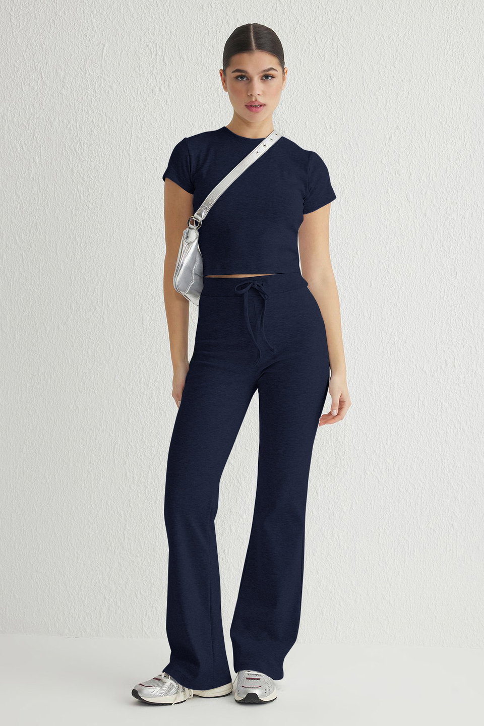 Fitted/Bodycon Stretch Knit Bottom - Top Set Twoss25Au00053