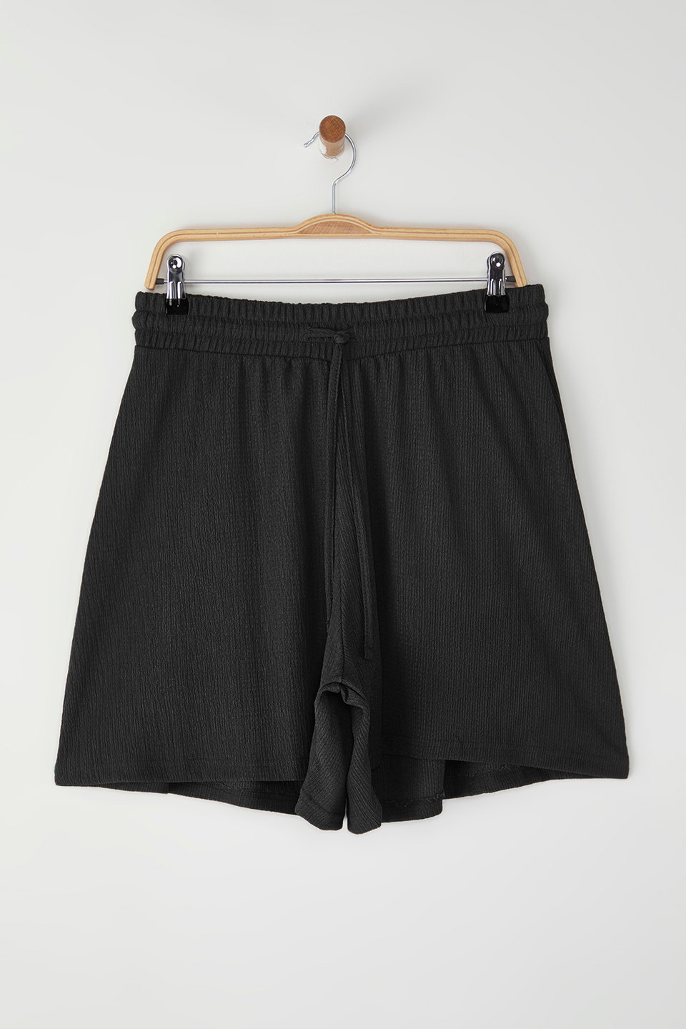 Elastic Waist Plus Size Knitted Shorts TBBSS22AP00002