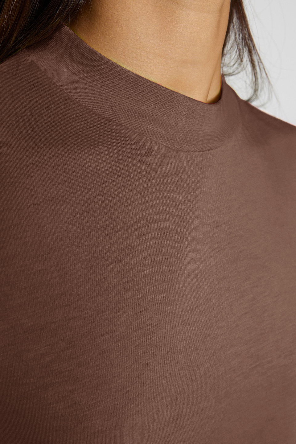 100% Cotton Basic Regular/Normal Pattern Stand Collar Knitted T-Shirt TWOAW20TS0096