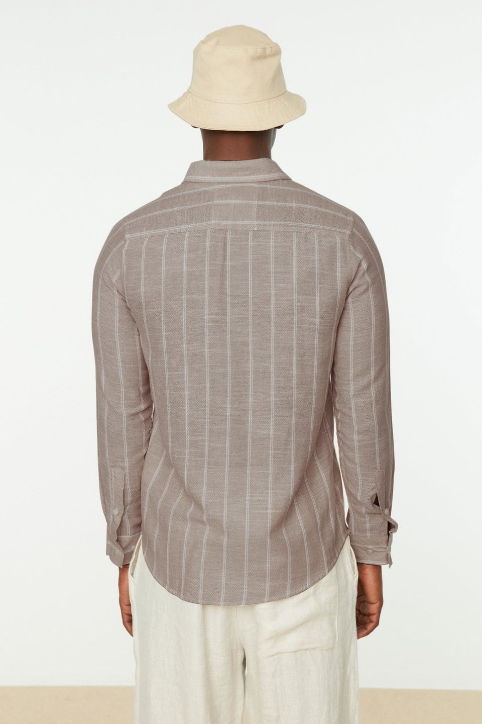 Slim Fit Button Collar Striped Shirt TMNSS22GO0028