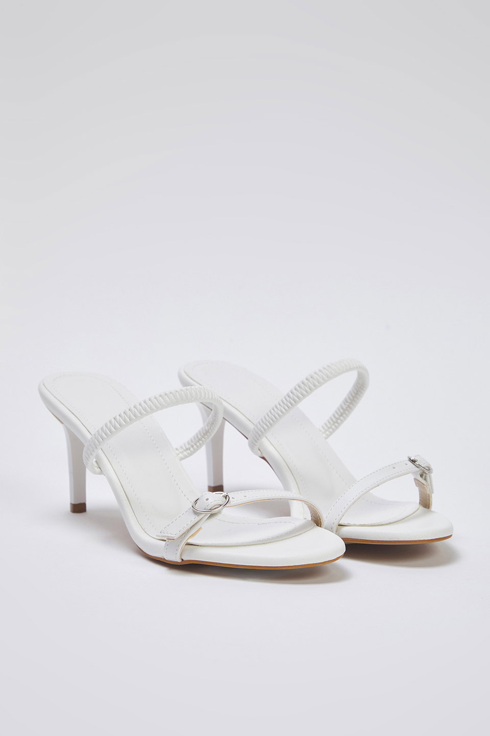 Buckle Detailed Dual-Use Thin Heeled Almond Toe Women Heeled Sandals Takss25To00010