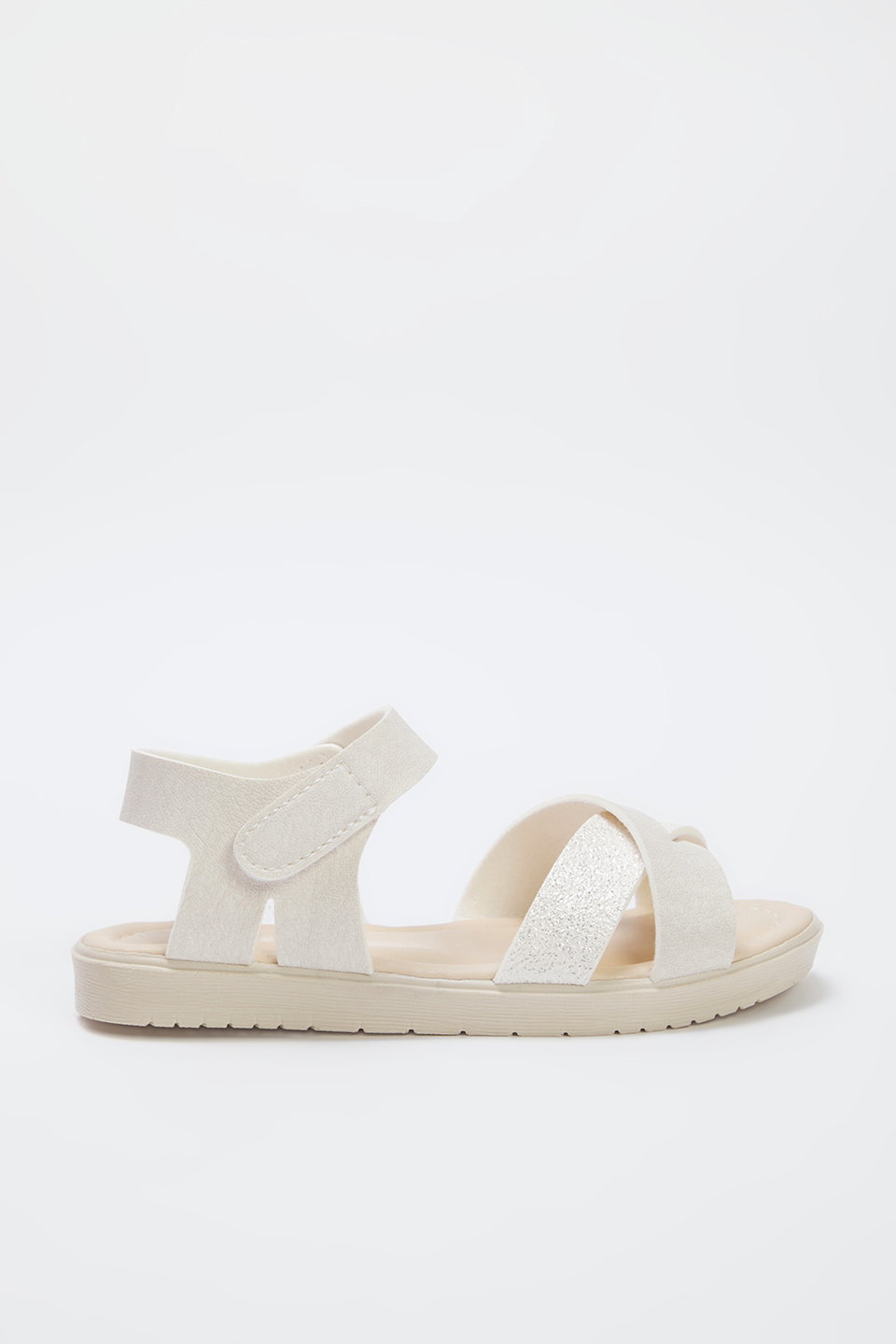 Glitter Detailed Cross Straped Big Girl Kids Sandals TAXSS25SD00026