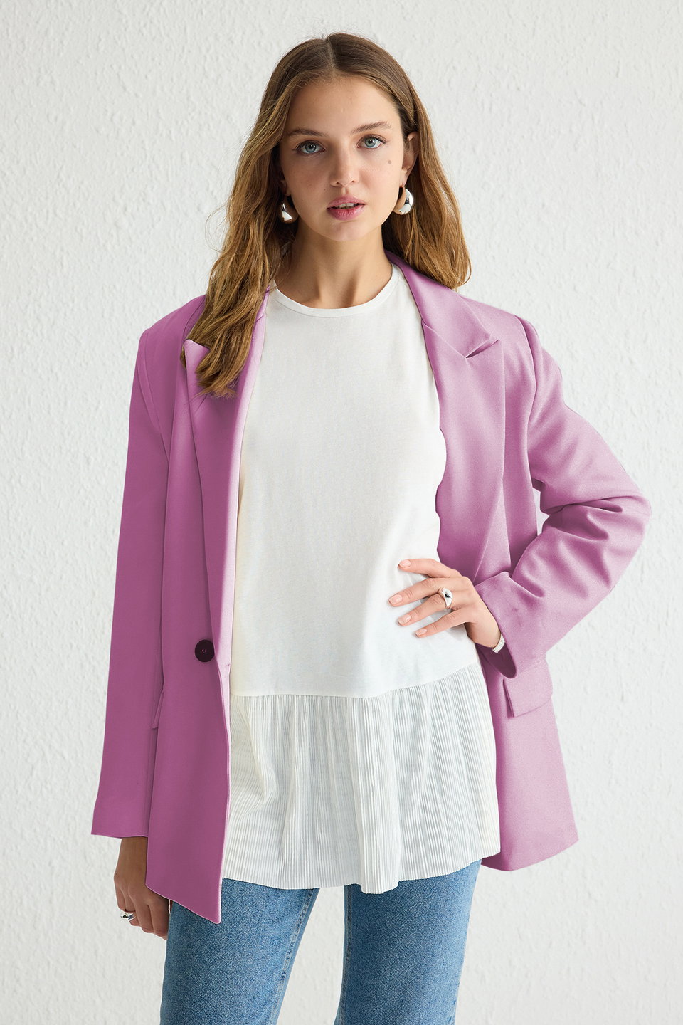 Skirt with Pleat Detail Sleeveless Knitted Undershirt Blouse TCTSS25UK00005